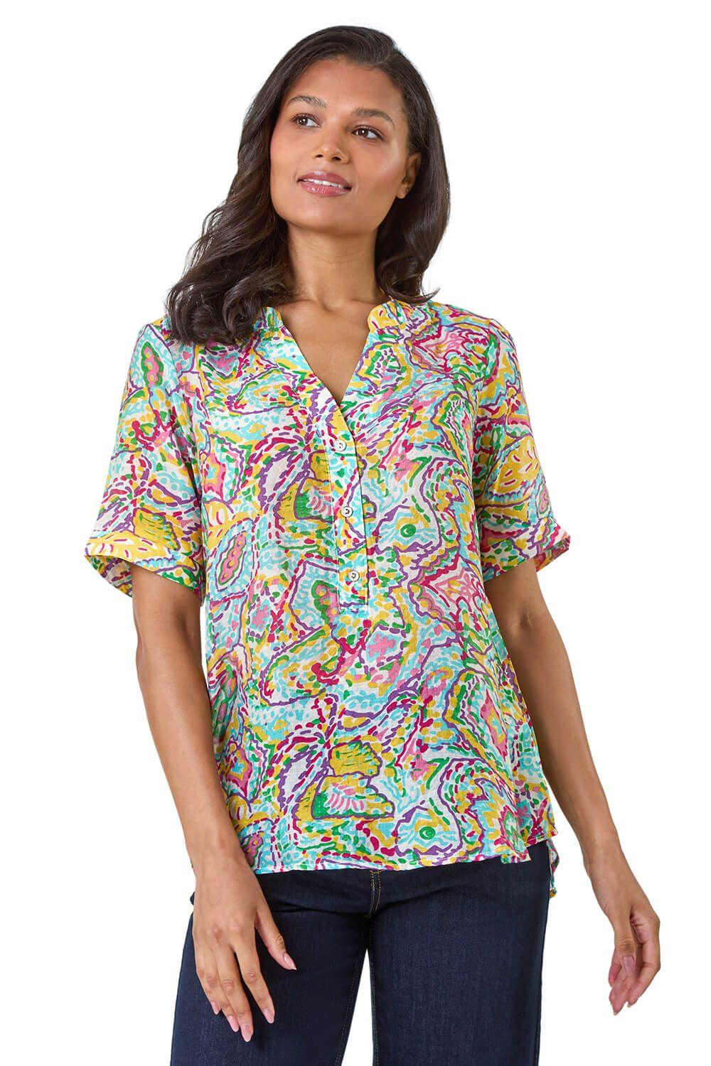 Abstract Print Button Detail Top by ROMAN