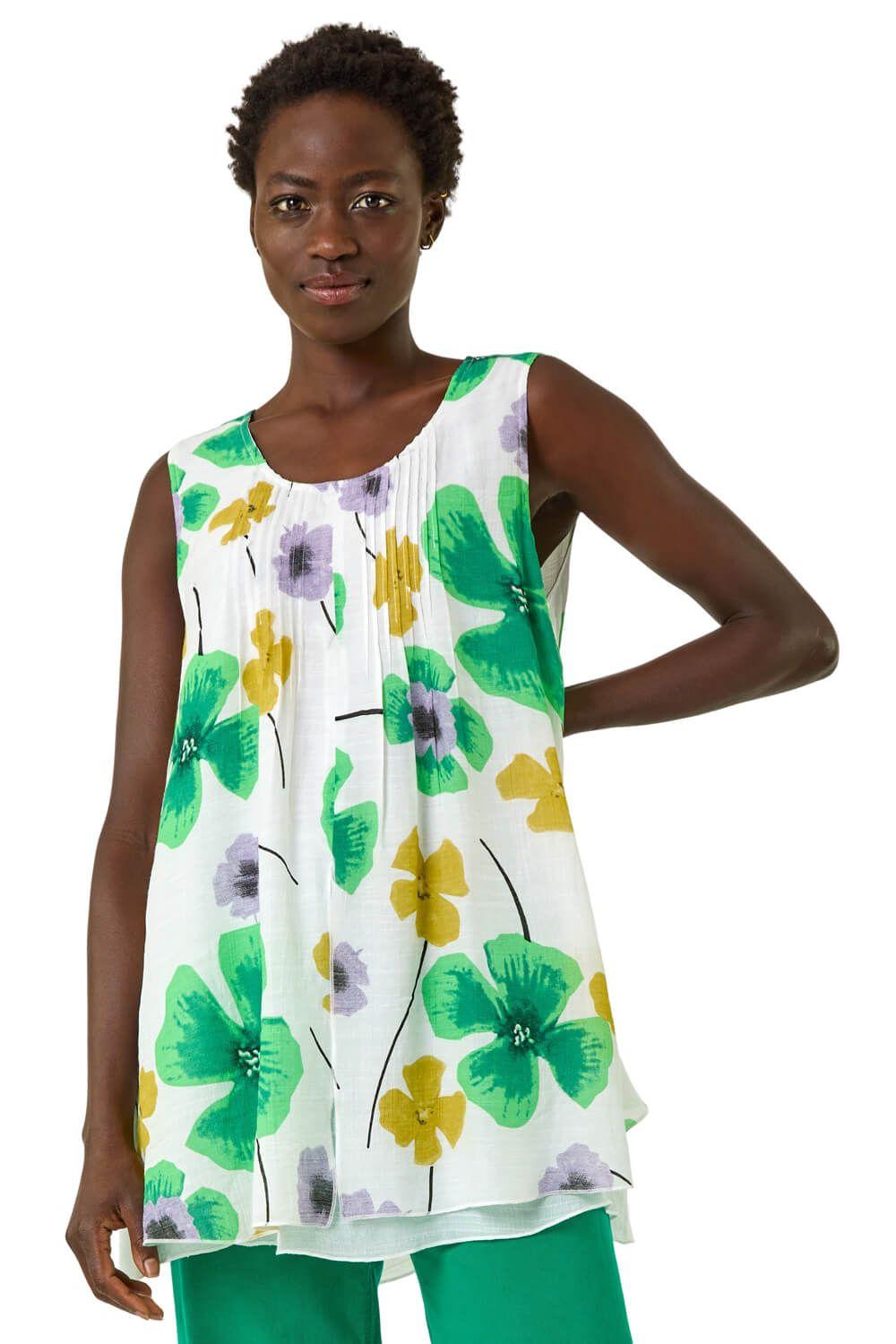 Abstract Print Overlay Top by ROMAN
