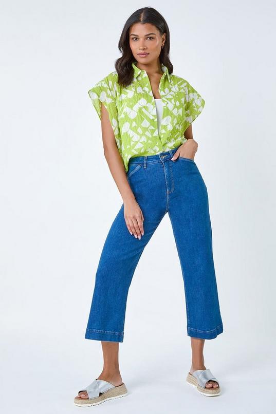 Abstract Print Textured Shirt by ROMAN