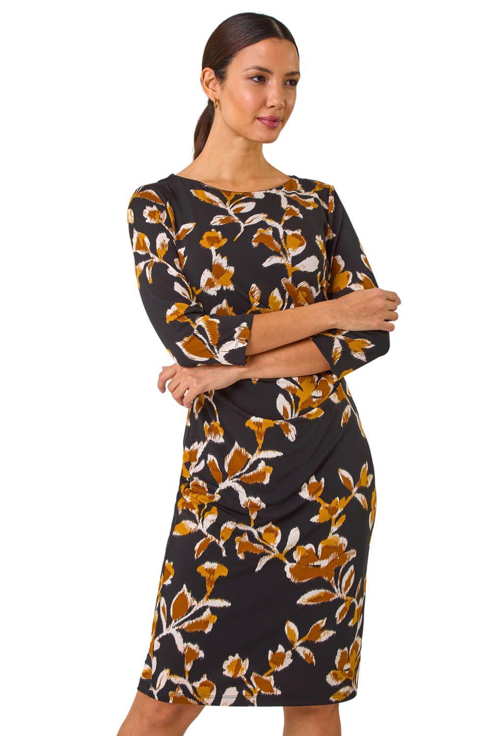 Abstract Side Ruched Dress by ROMAN