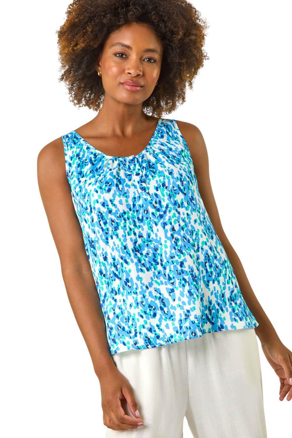 Abstract Spot Print Button Vest by ROMAN
