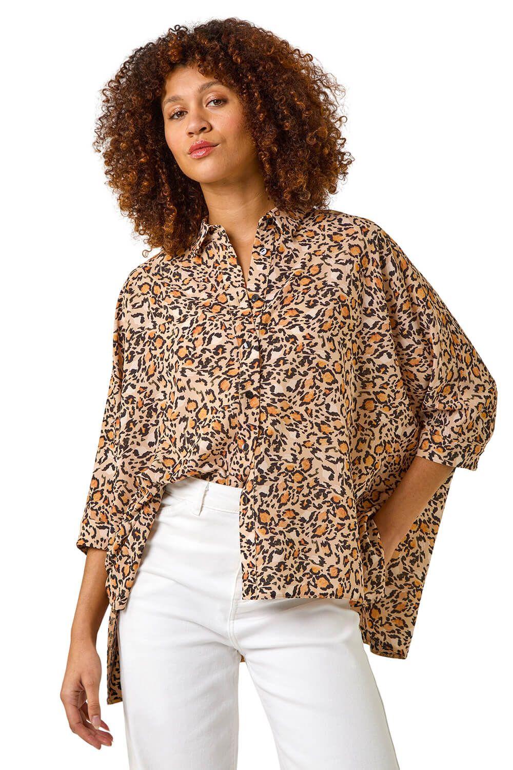 Animal Print Relaxed Blouse by ROMAN