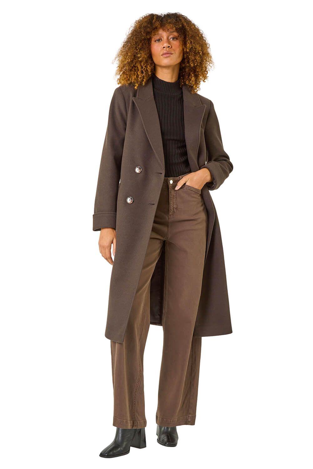 Belted Double Breasted Coat by ROMAN