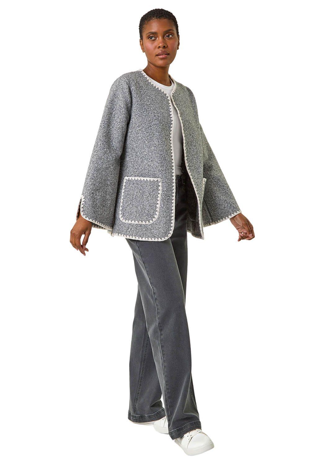 Contrast Blanket Stitch Jacket by ROMAN