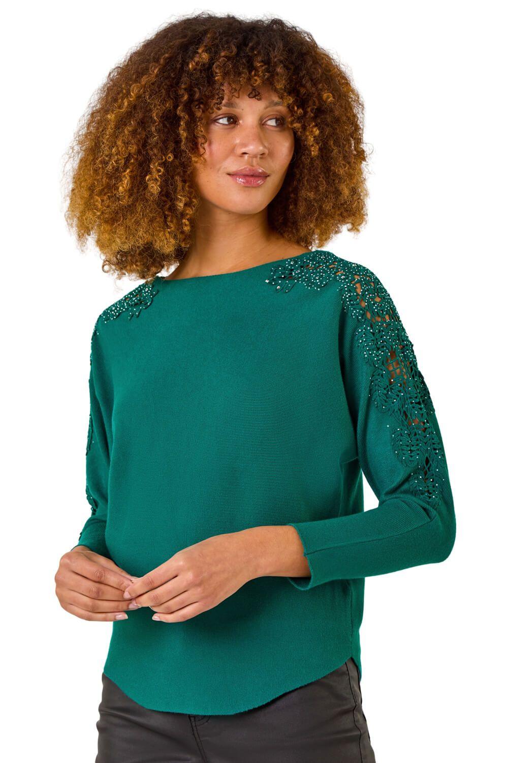 Contrast Sleeve Trim Knit Jumper by ROMAN