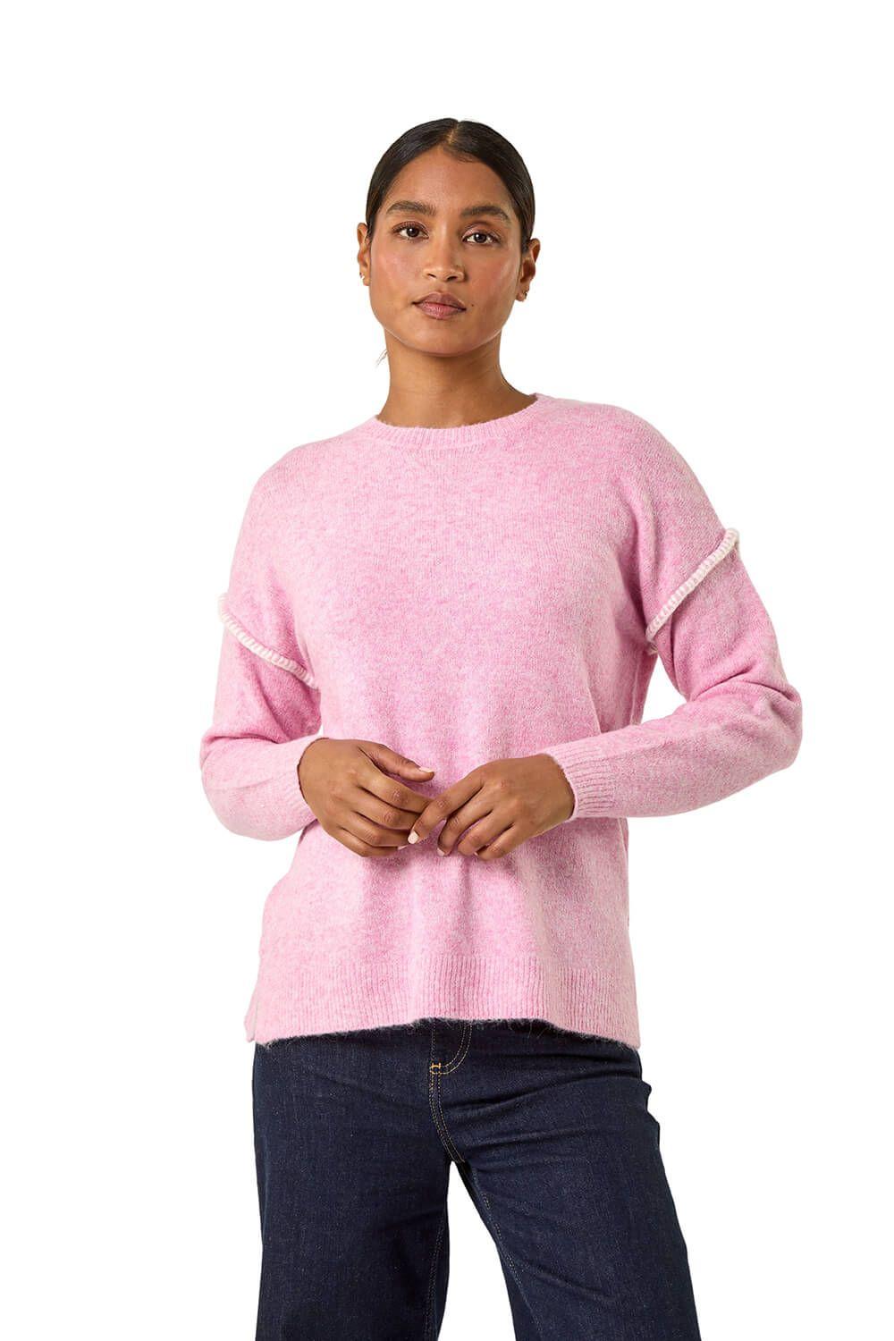 Contrast Stitch Knit Jumper by ROMAN