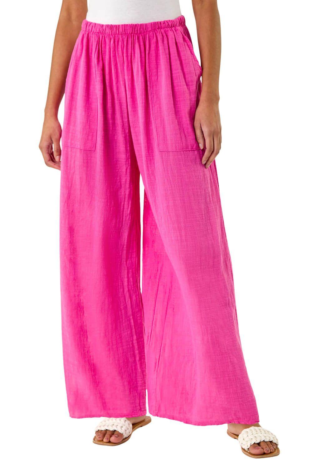 Cotton Elasticated Waist Wide Leg Trouser by ROMAN