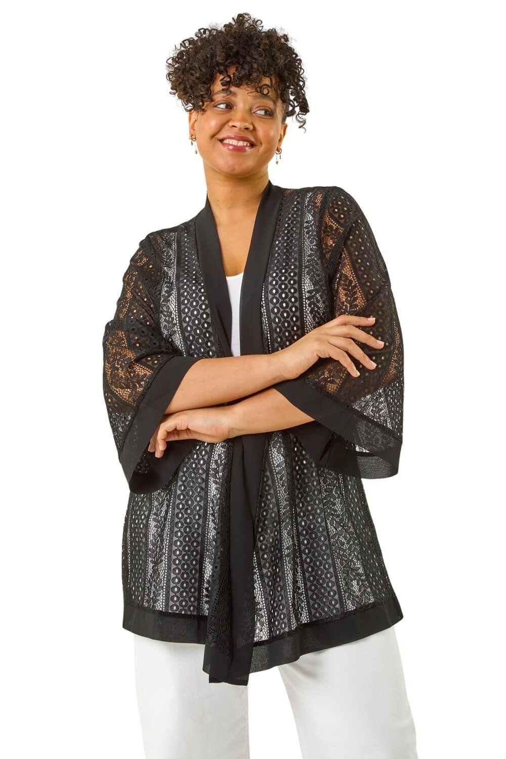 Curve Crochet Knit Cardigan by ROMAN