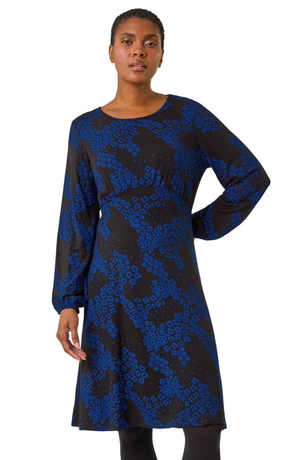 Ditsy Floral Gathered Stretch Dress by ROMAN