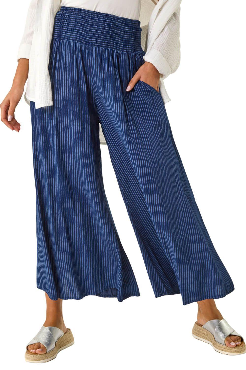 Fine Stripe Wide Culotte by ROMAN