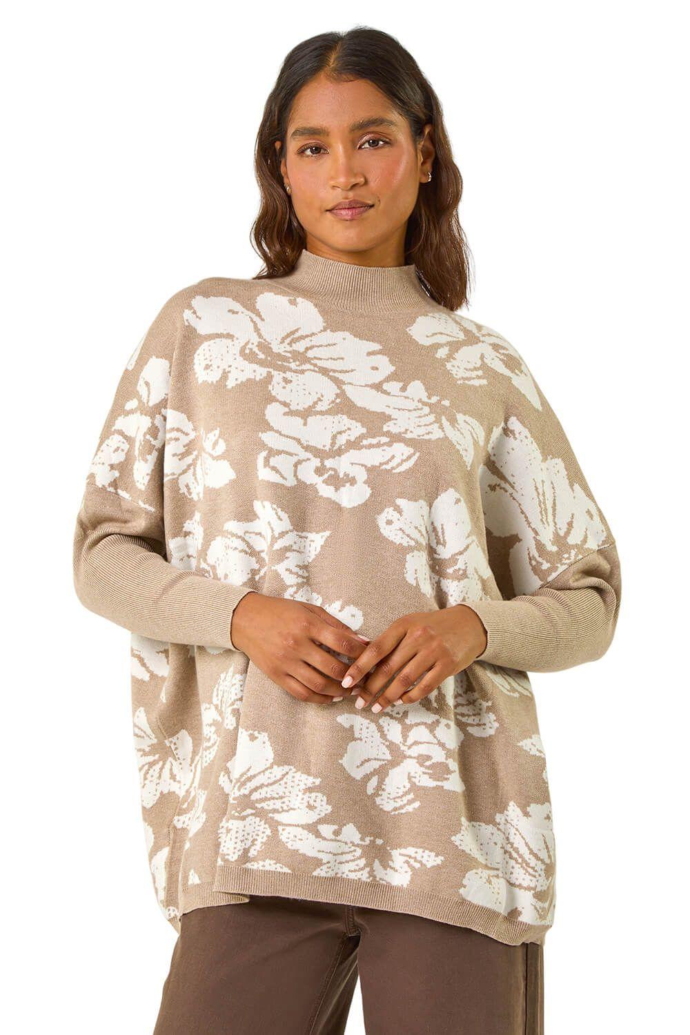 Floral Mono Print Knit Jumper by ROMAN