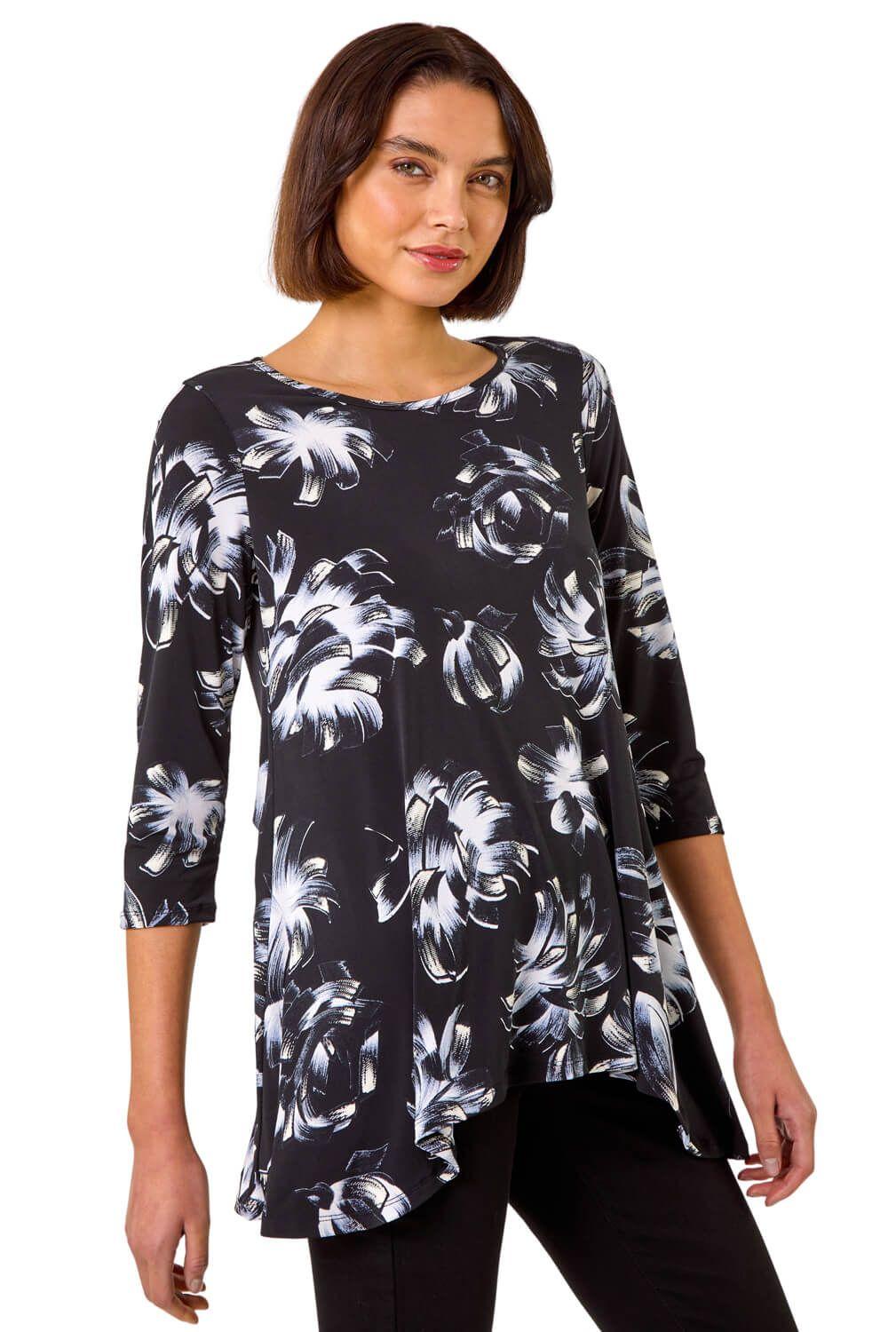 Floral Print Textured Top by ROMAN