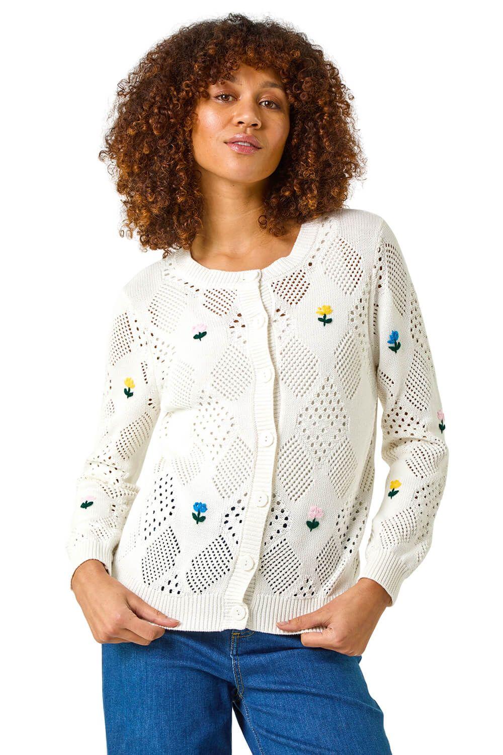 Flower Embroidered Cardigan by ROMAN