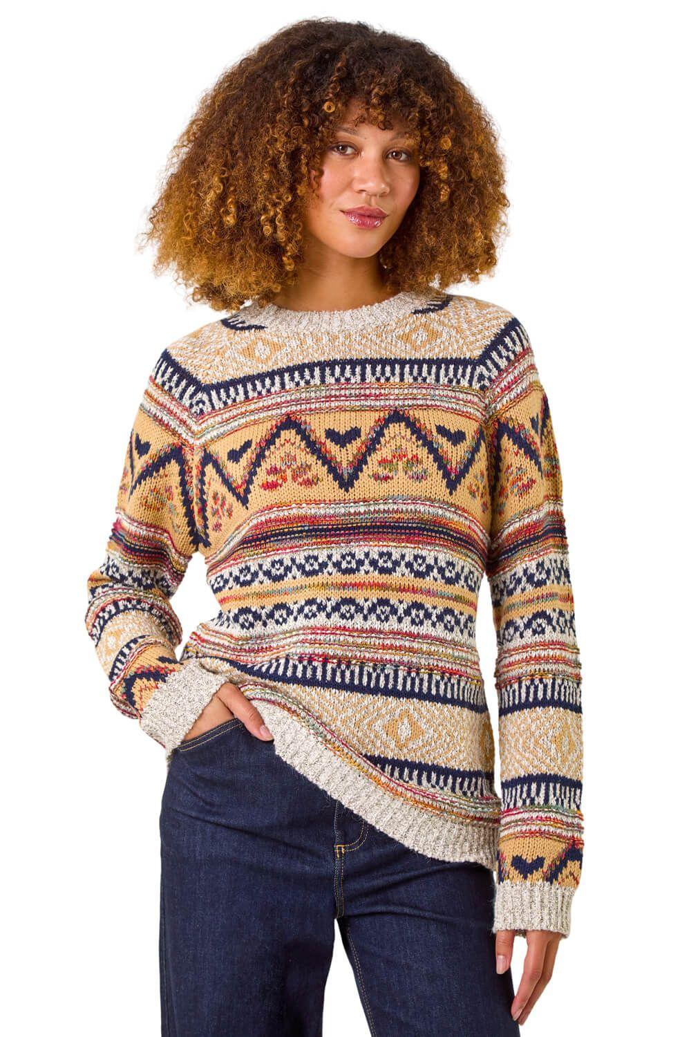 Jacquard Print Knit Jumper by ROMAN