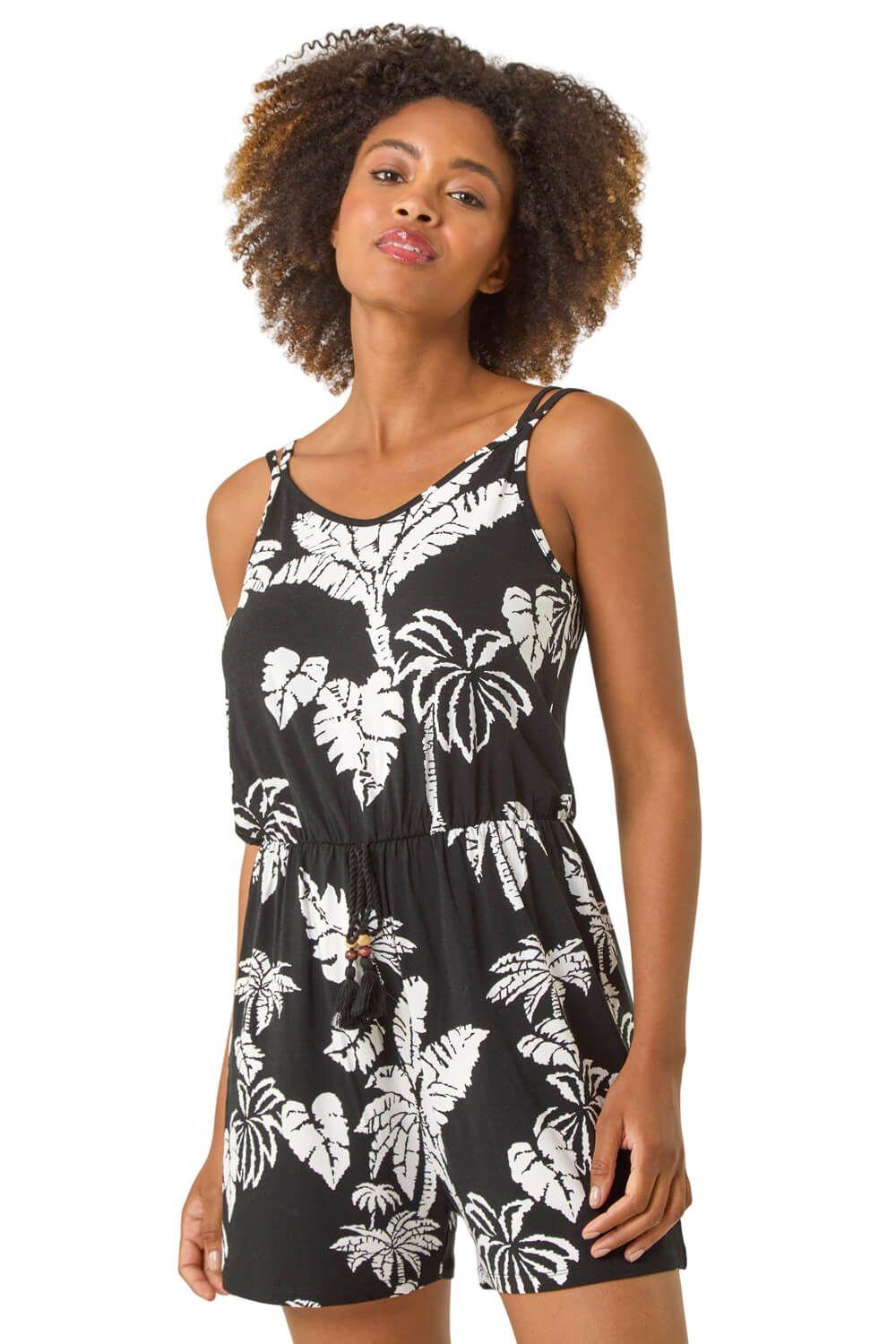 Palm Double Strap Playsuit by ROMAN