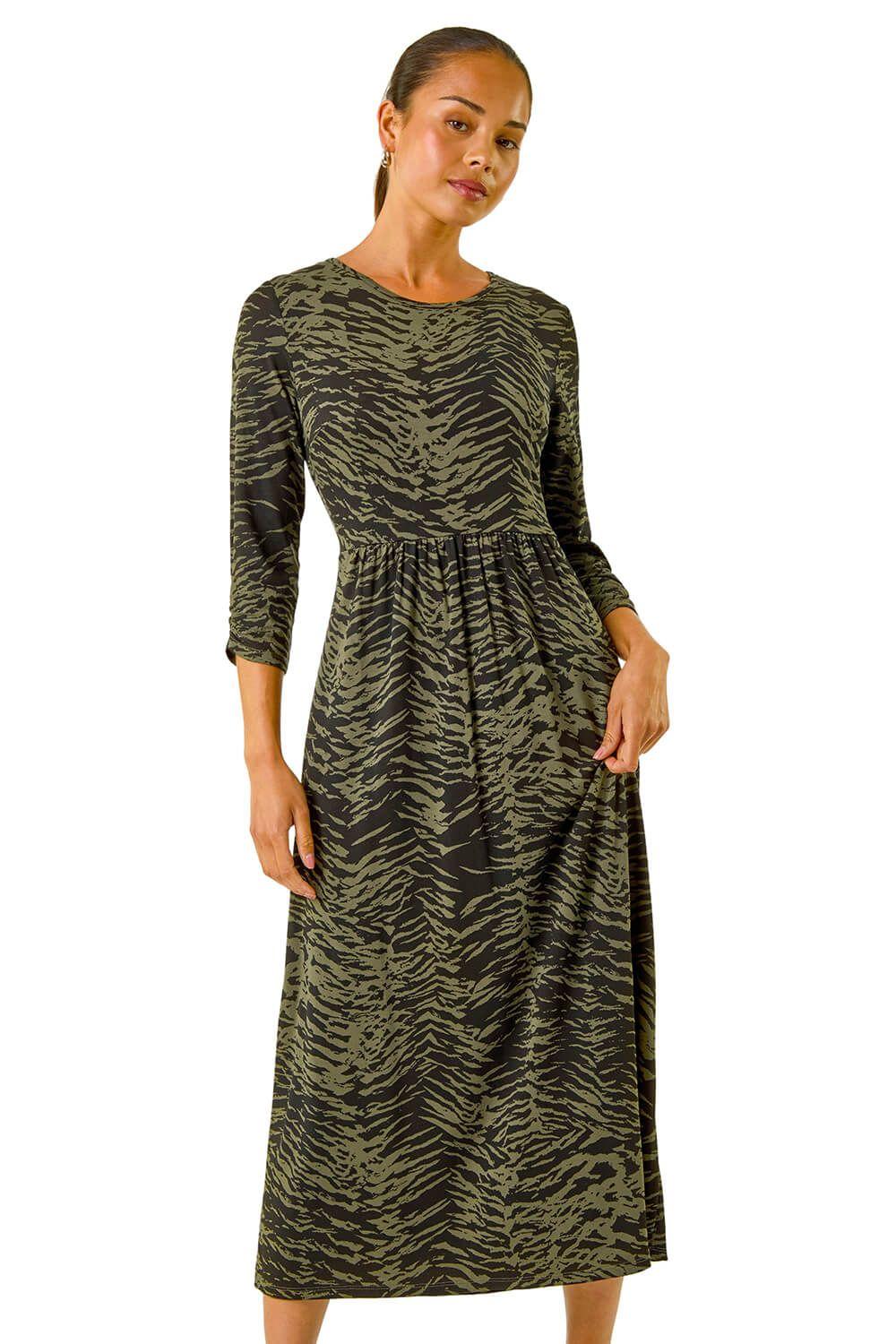 Petite Abstract Animal Pocket Dress by ROMAN