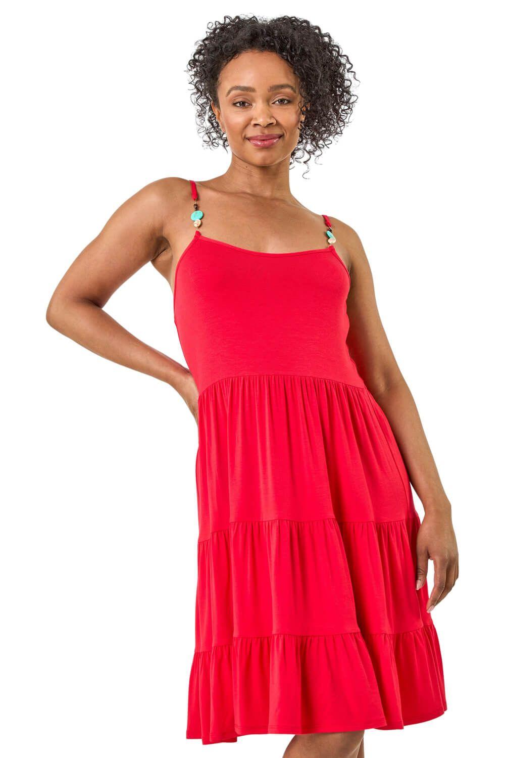 Petite Beaded Strappy Tiered Dress by ROMAN