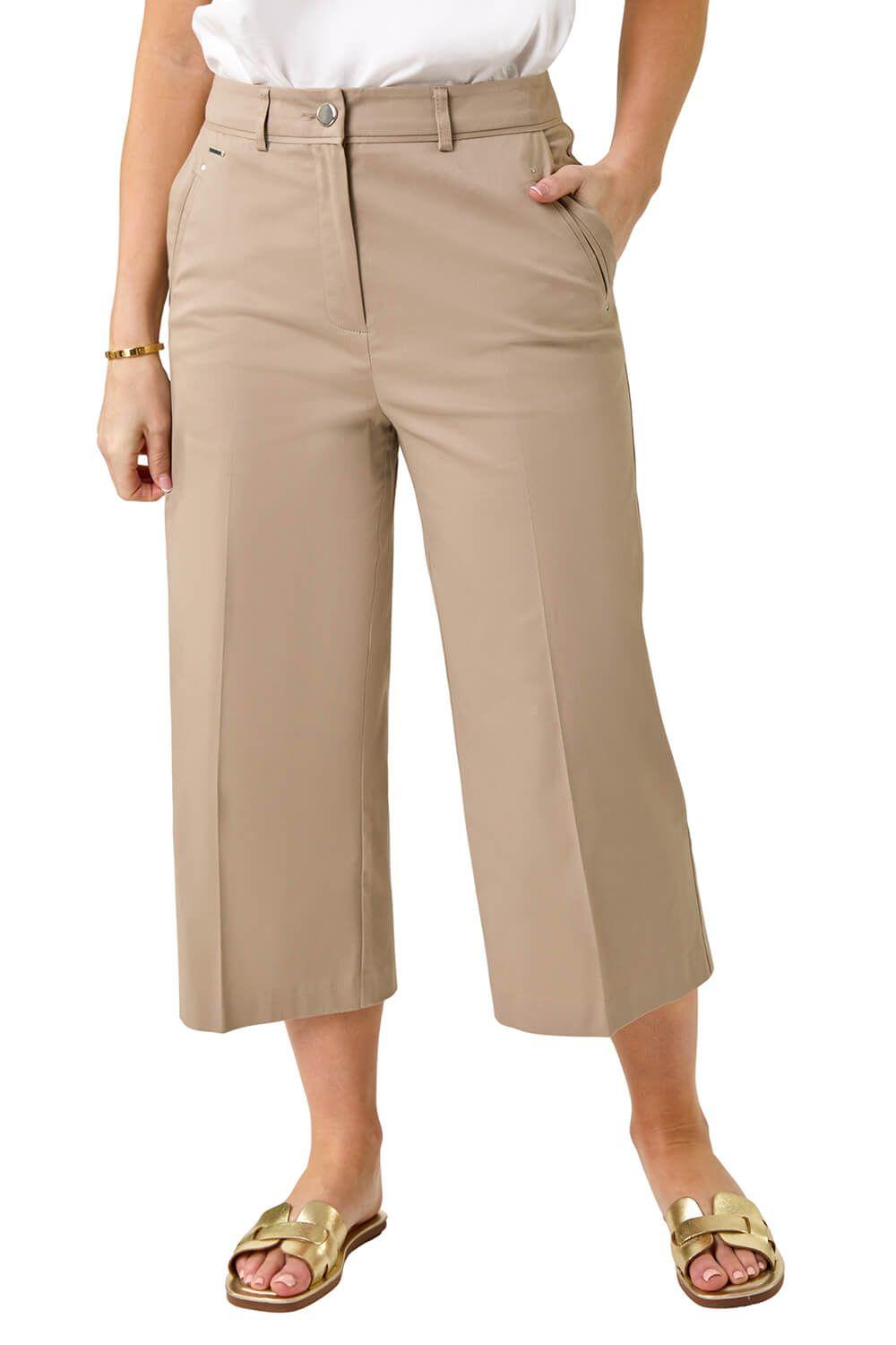 Petite Cotton Culotte Trousers by ROMAN