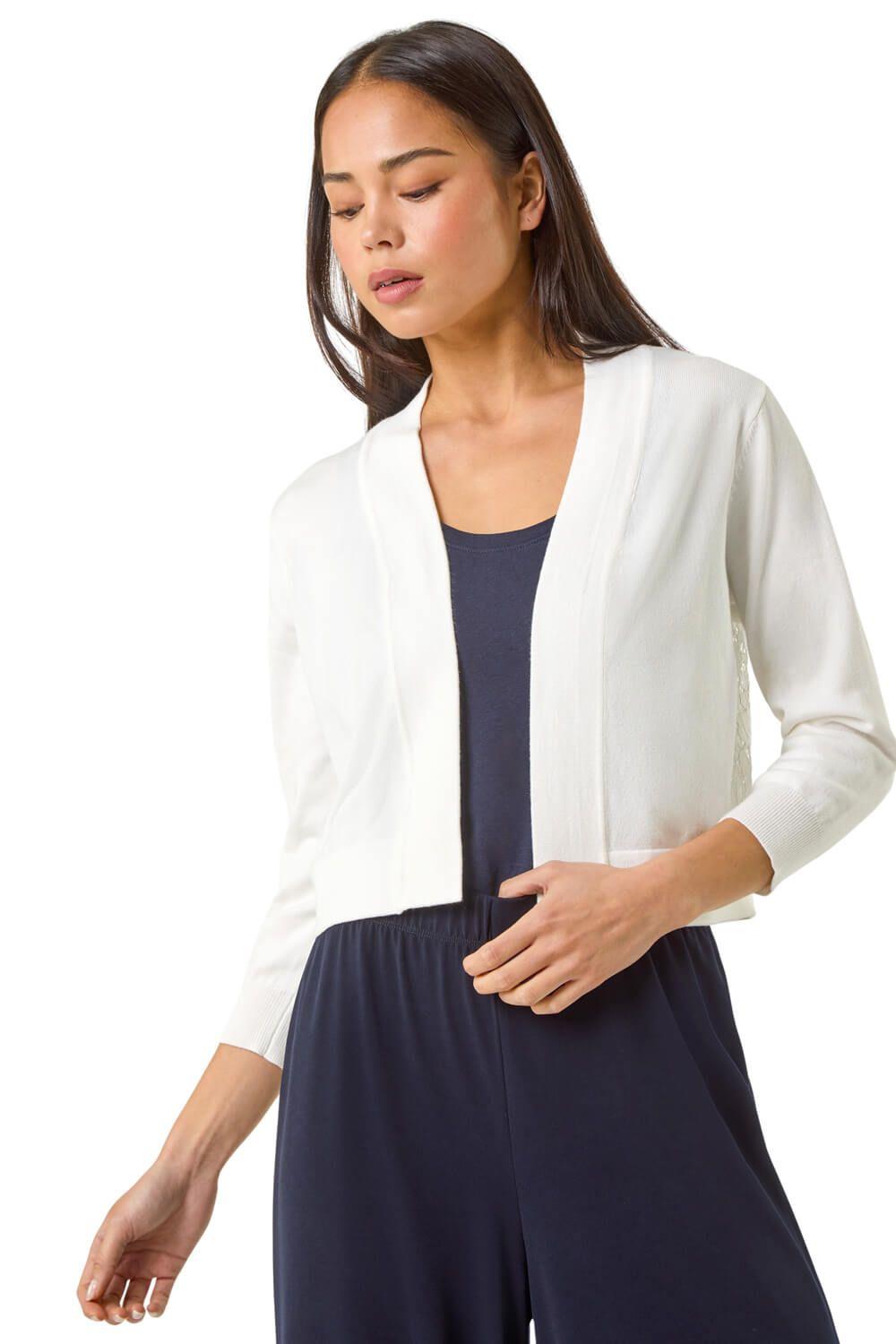 Petite Lace Back Bolero Cardigan by ROMAN