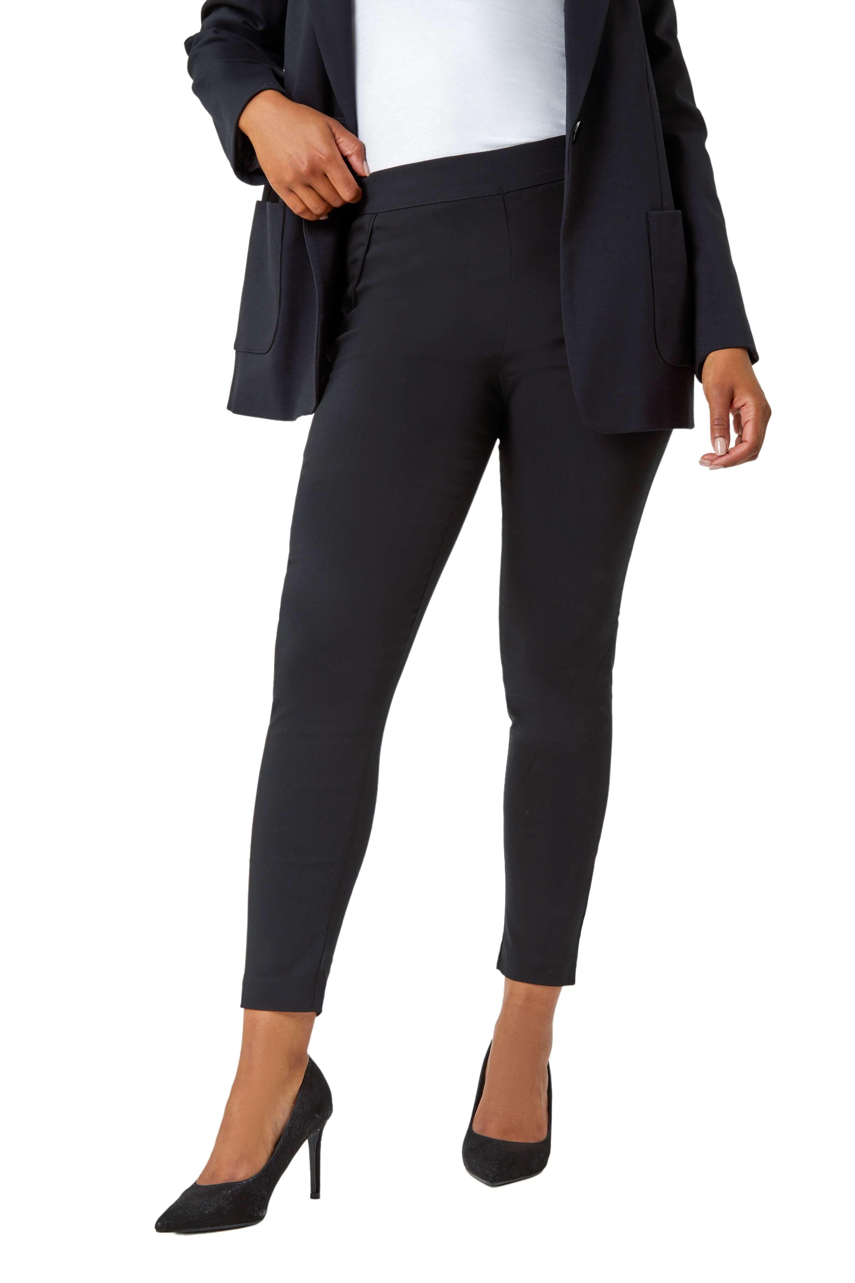 Petite Mock Pocket Stretch Trouser by ROMAN