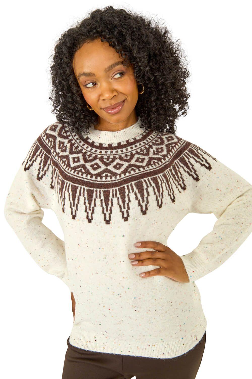 Petite Neppy Fairisle Knit Jumper by ROMAN