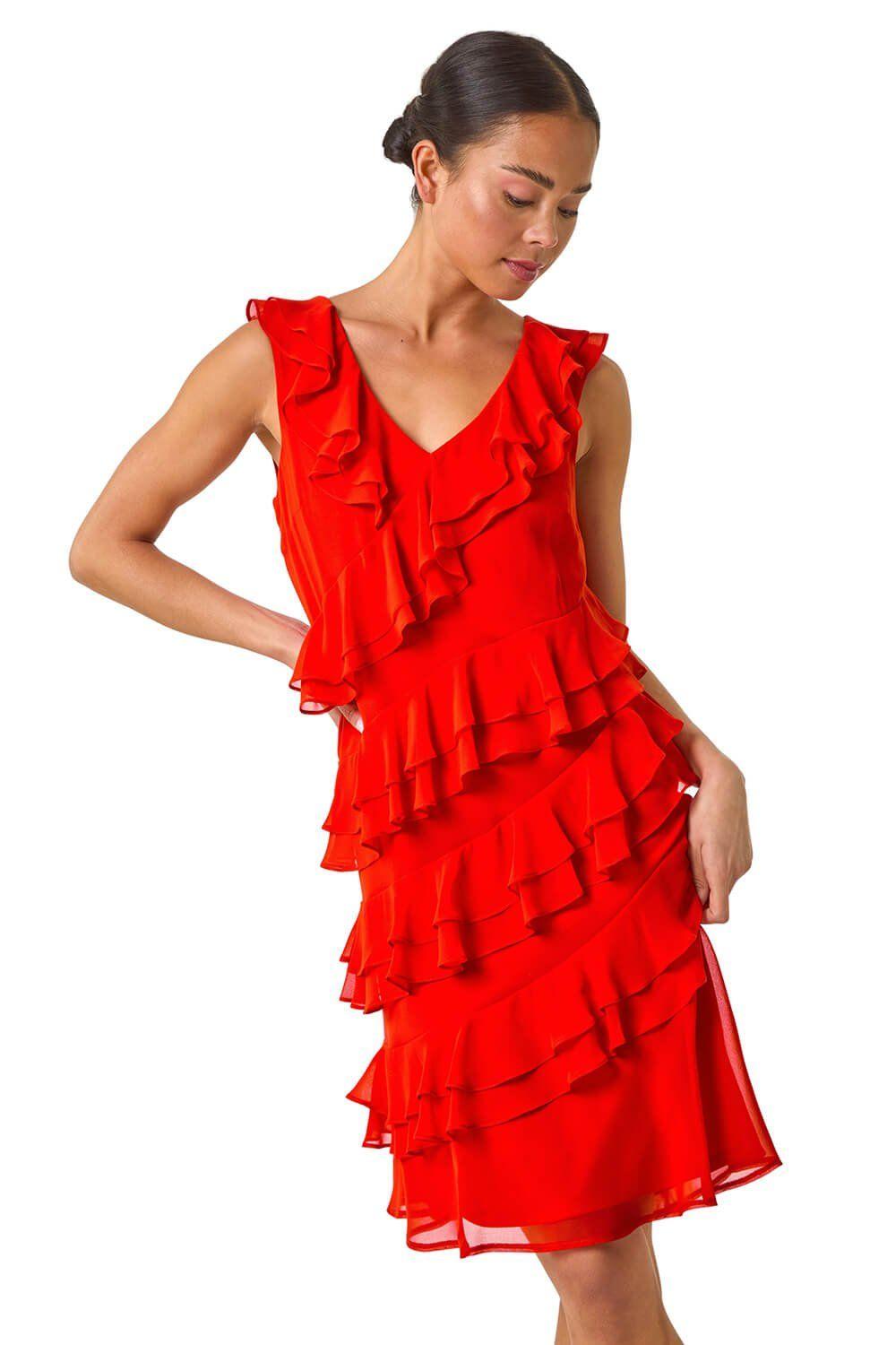 Petite Plain Ruffle Tiered Shift Dress by ROMAN