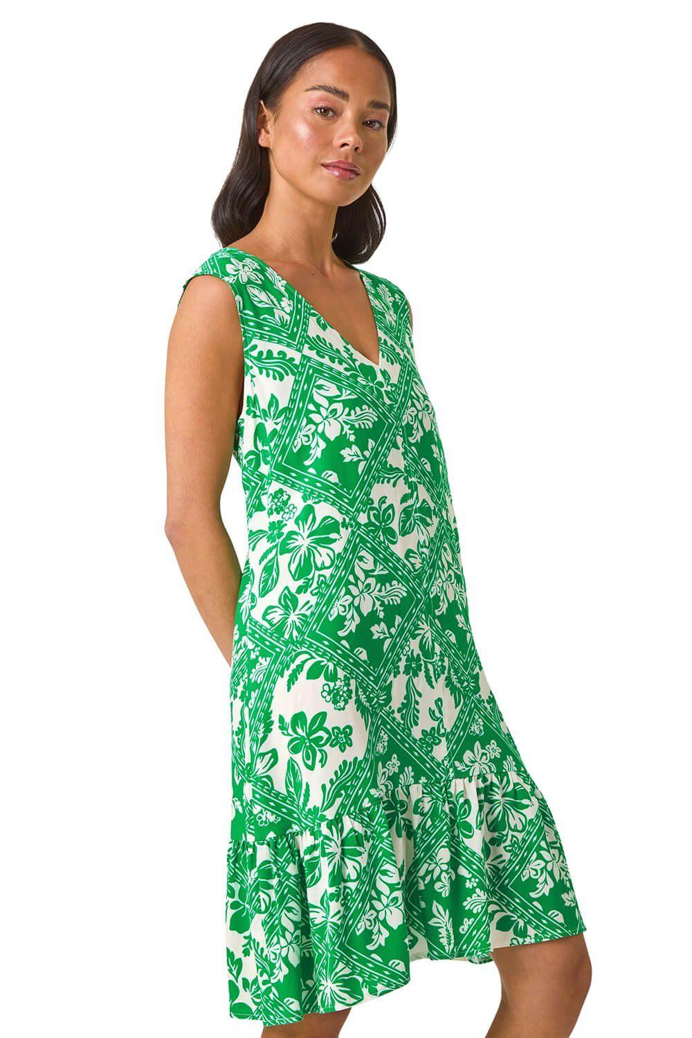 Petite Print Cut Out Tiered Dress by ROMAN
