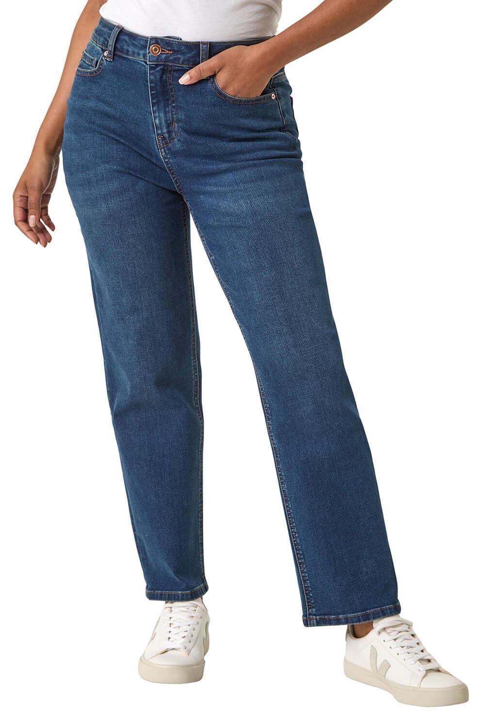 Petite Stretch Straight Leg Jeans by ROMAN