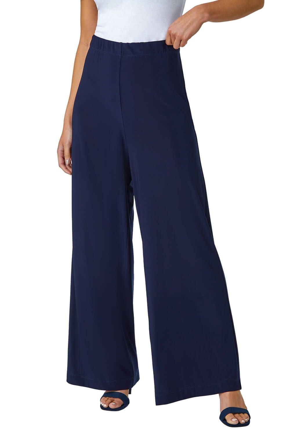 Petite Wide Leg Stretch Trouser by ROMAN