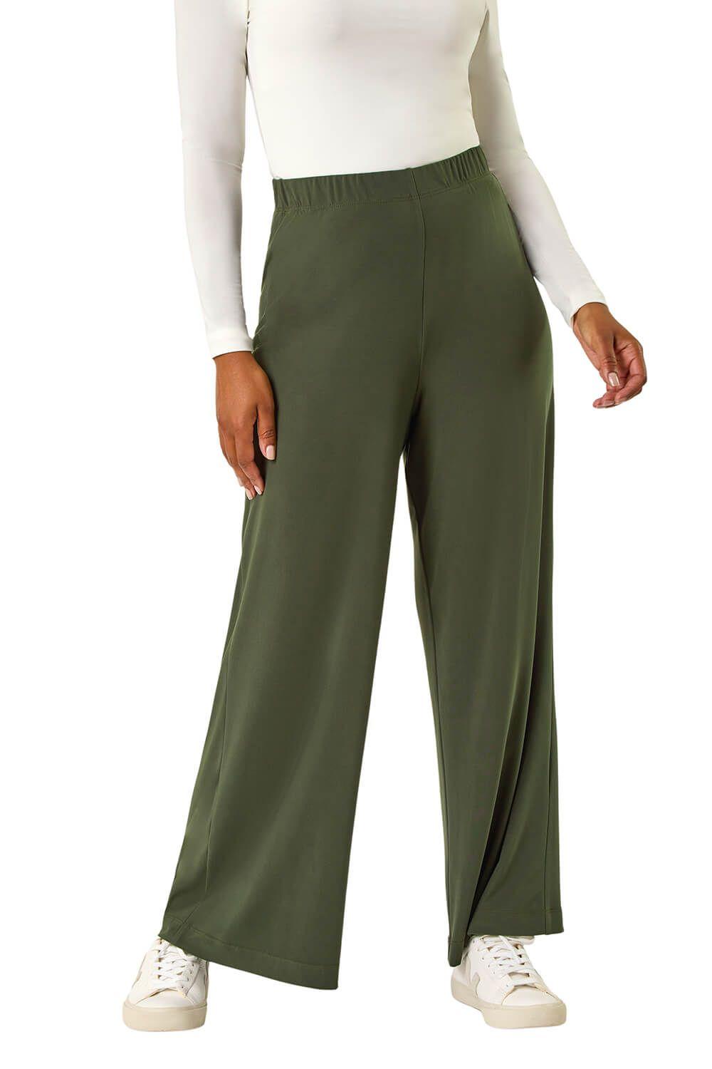 Petite Wide Leg Stretch Trouser by ROMAN