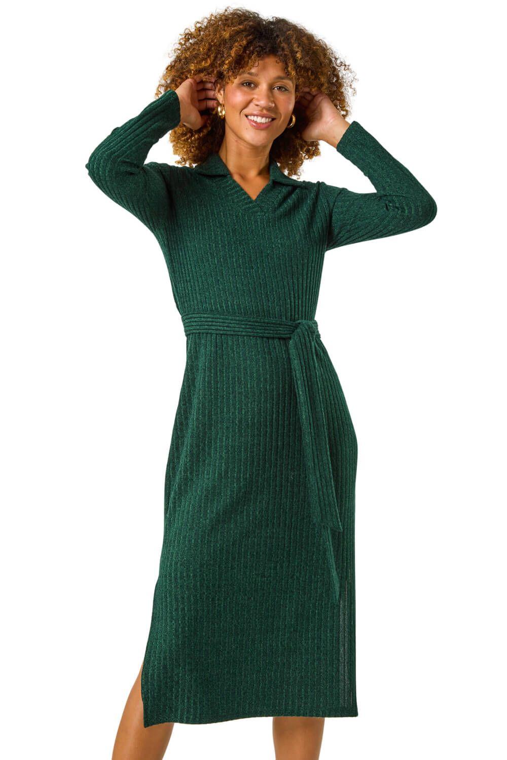 Ribbed Midi Jumper Stretch Dress by ROMAN