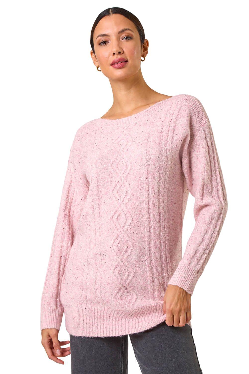 Sequin Cable Knit Jumper by ROMAN