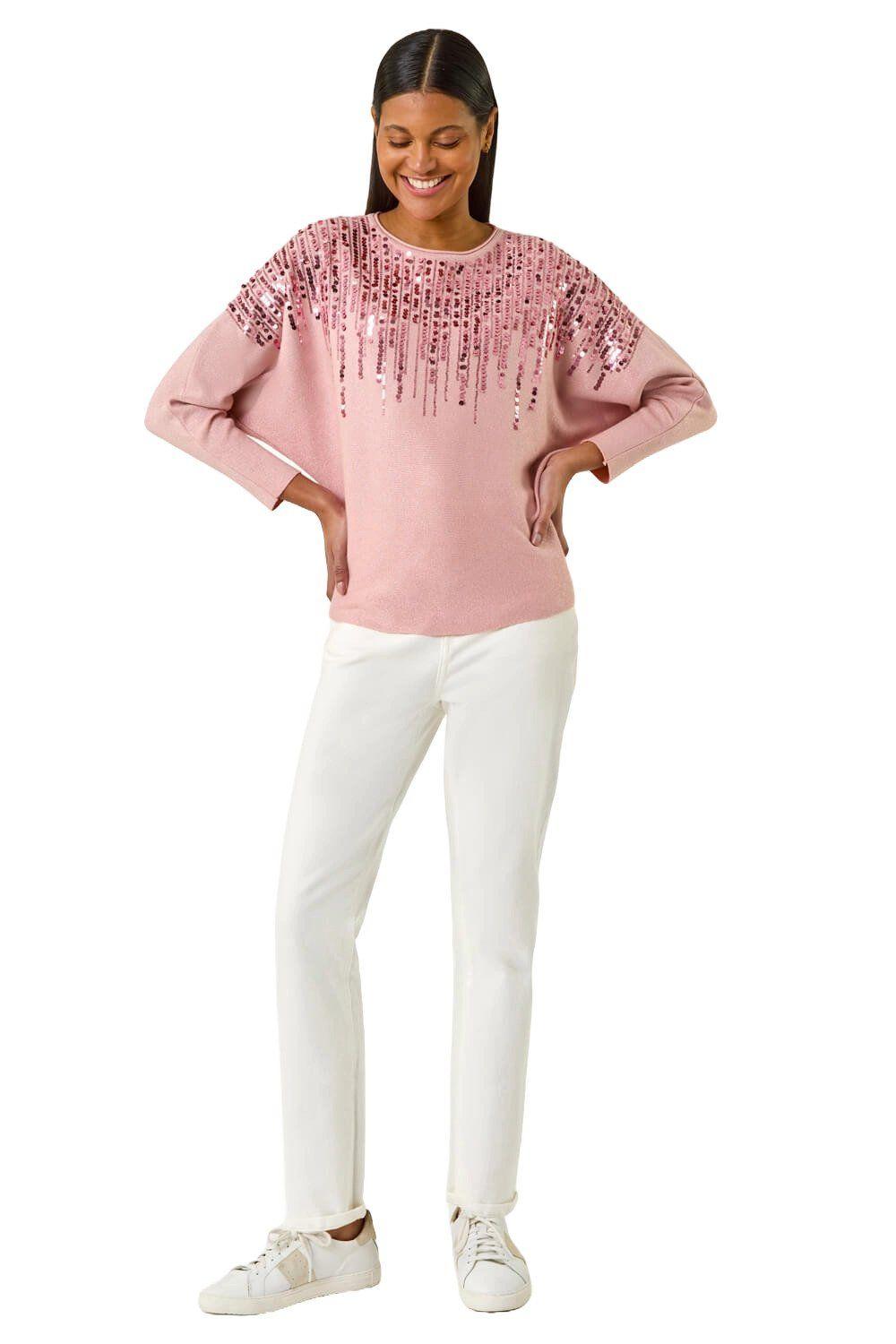 Sequin Drop Knit Jumper by ROMAN