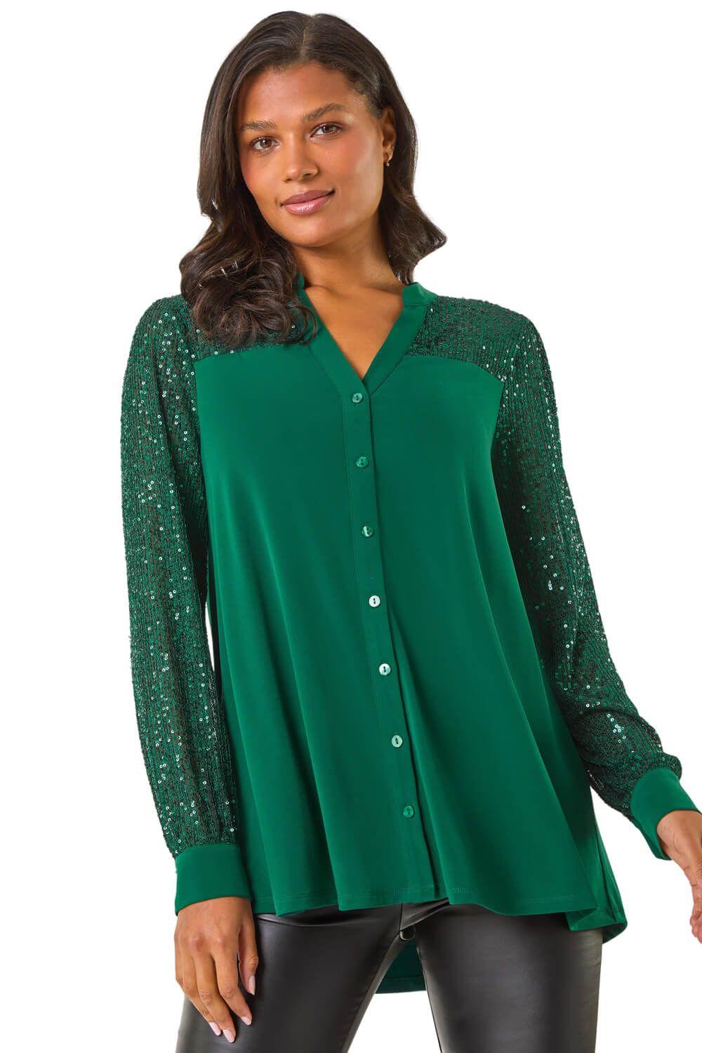 Sequin Embellished Detail Blouse by ROMAN
