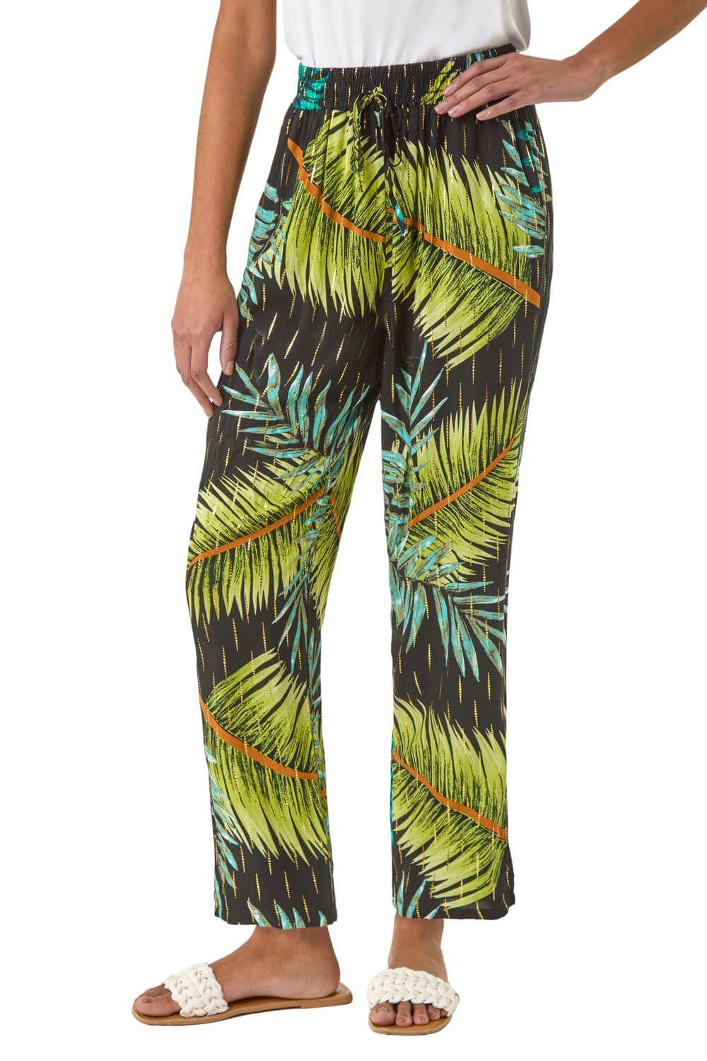 Shimmer Palm Print Harem Trouser by ROMAN