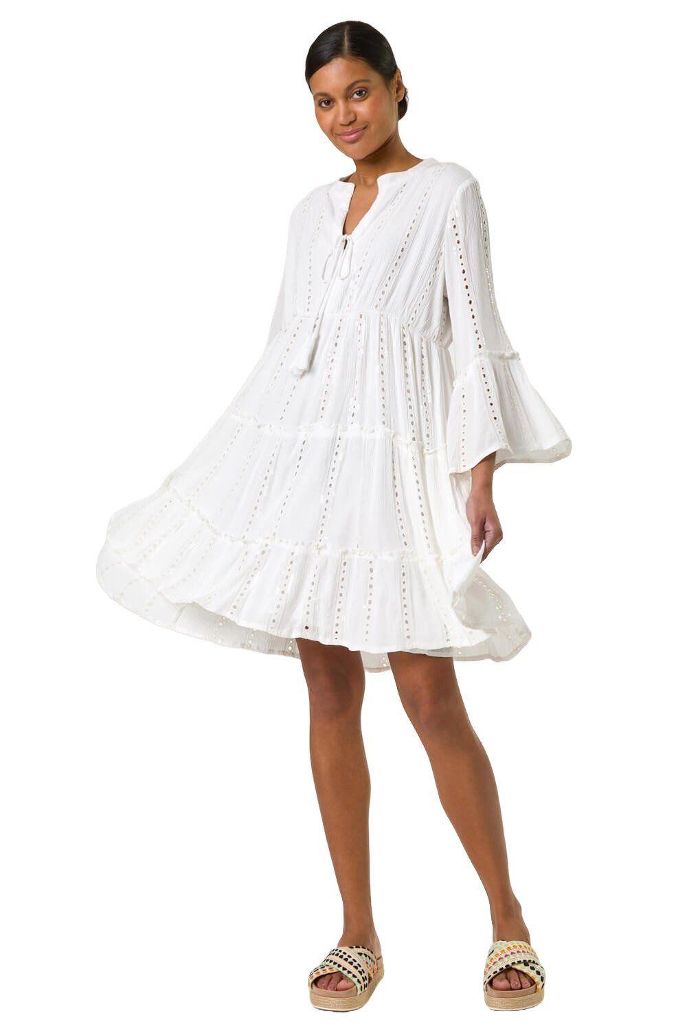 Shimmer Tie Detail Smock Dress by ROMAN