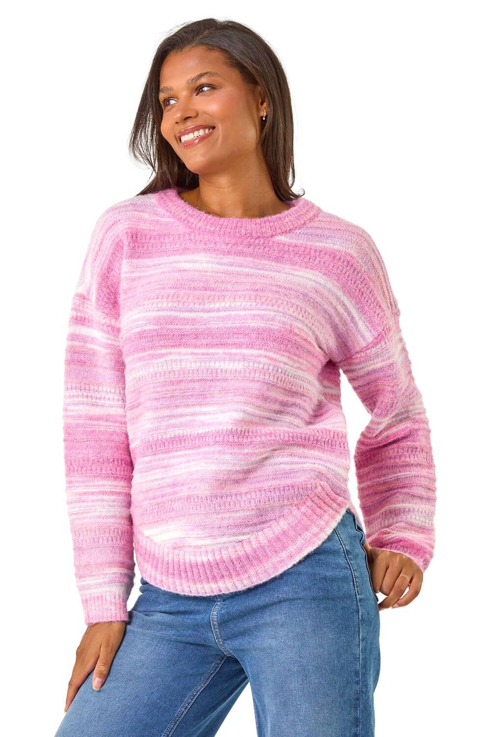 Spacedye Curved Hem Jumper by ROMAN