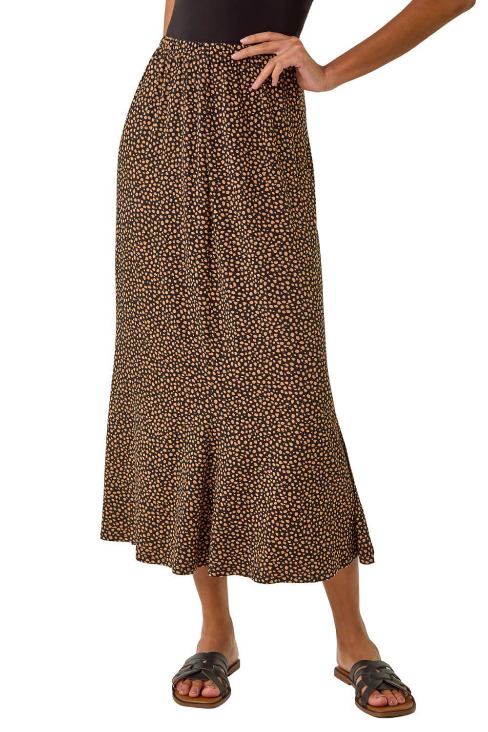Spot Print Midi Skirt by ROMAN