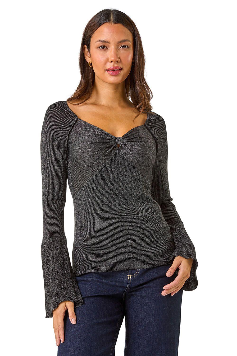 Sweetheart Neck Ruched Knit Jumper by ROMAN