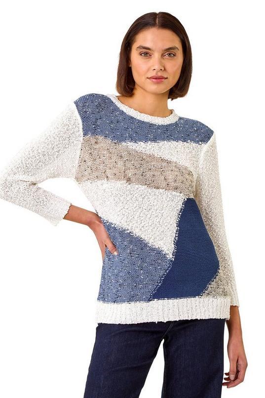 Textured Colour Block Jumper by ROMAN
