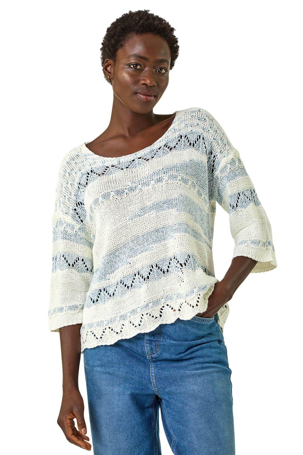 Textured Crew Neck Knit Jumper by ROMAN