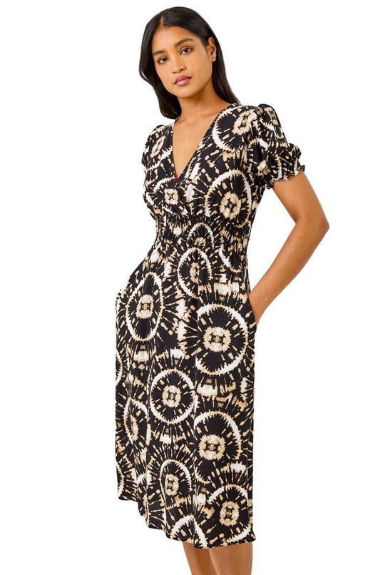 Tie Dye Fit And Flare Midi Dress by ROMAN