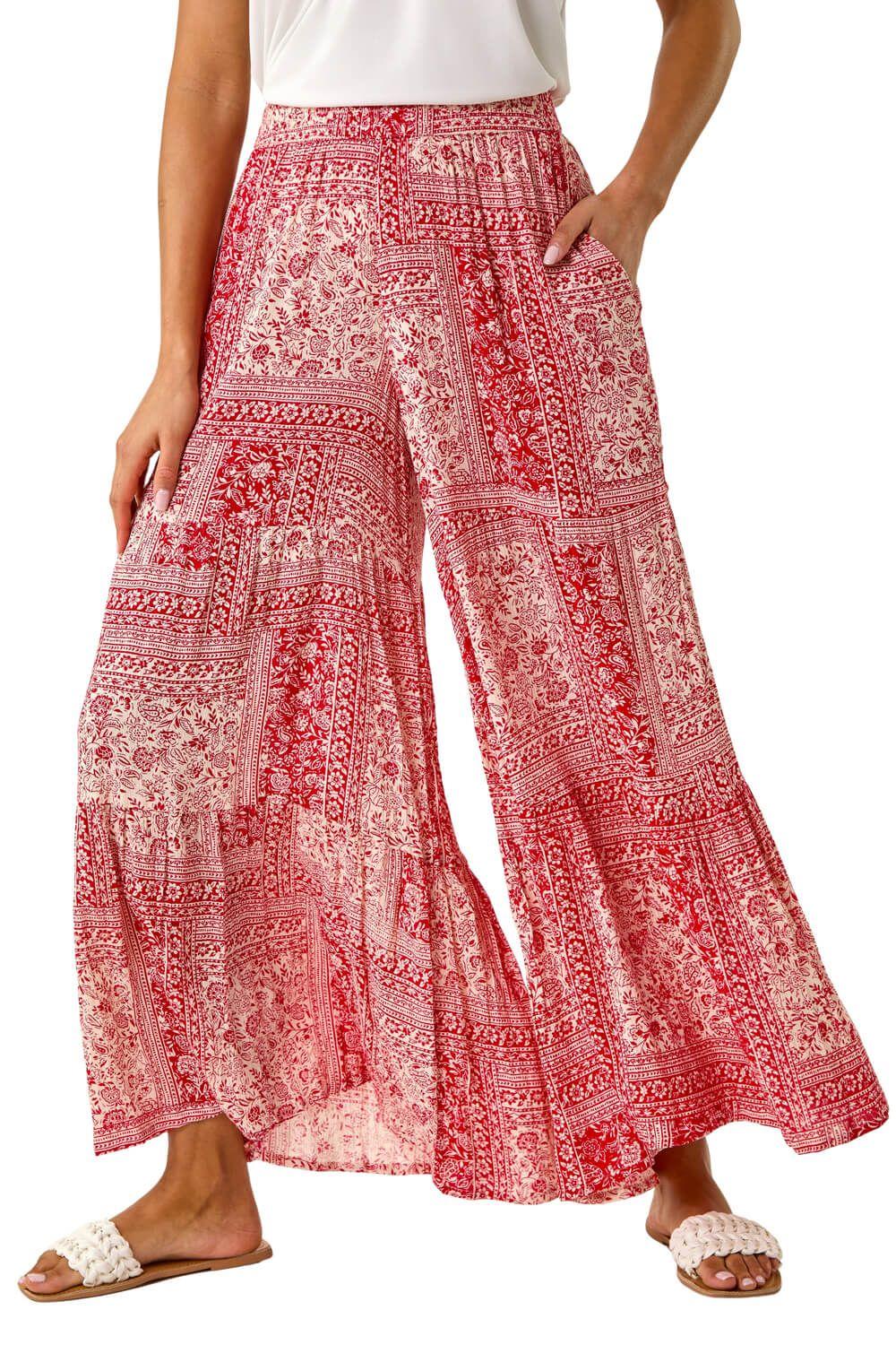 Tile Tiered Palazzo Trouser by ROMAN