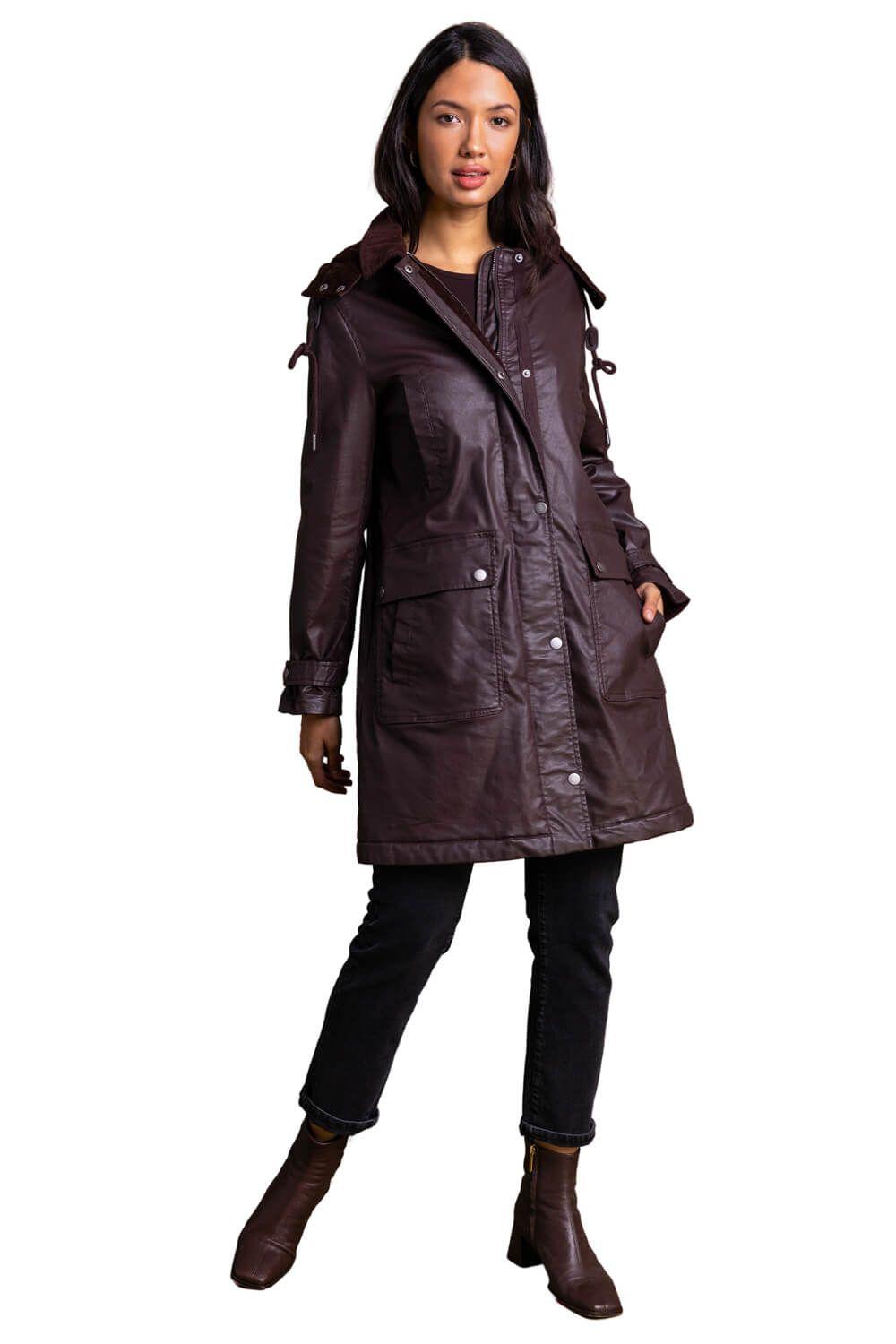 Waxed Longline Hooded Coat by ROMAN