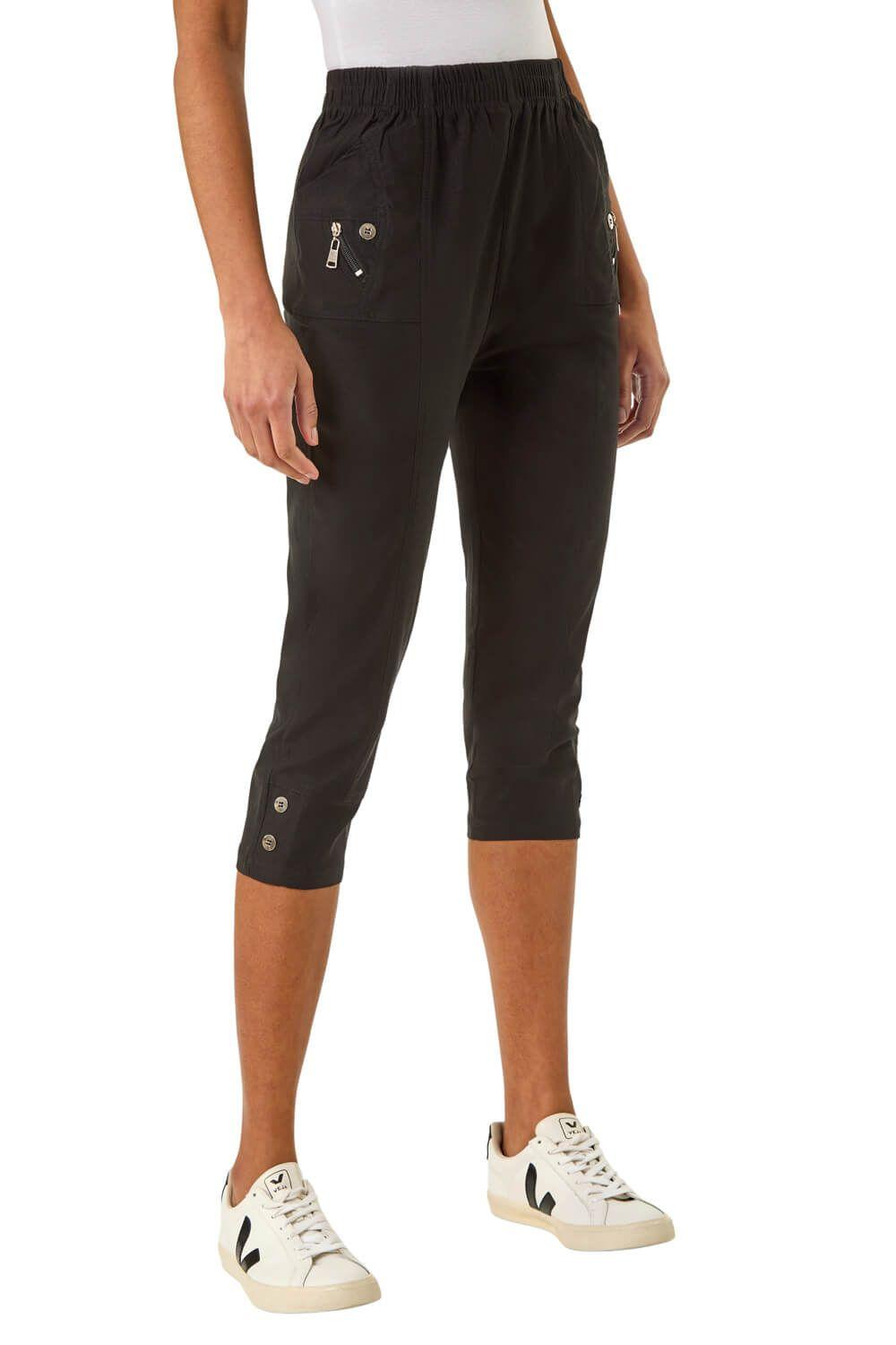 Zip Detail Bengaline Crop Trousers by ROMAN