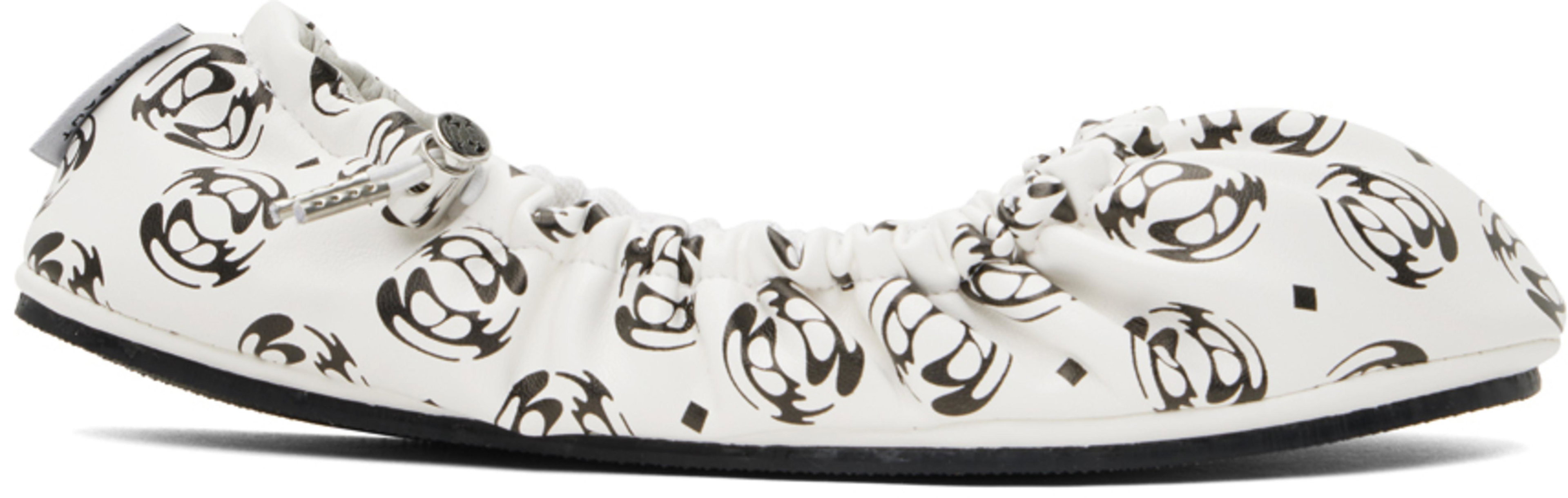 White Aura Ballerina Flats by ROMBAUT