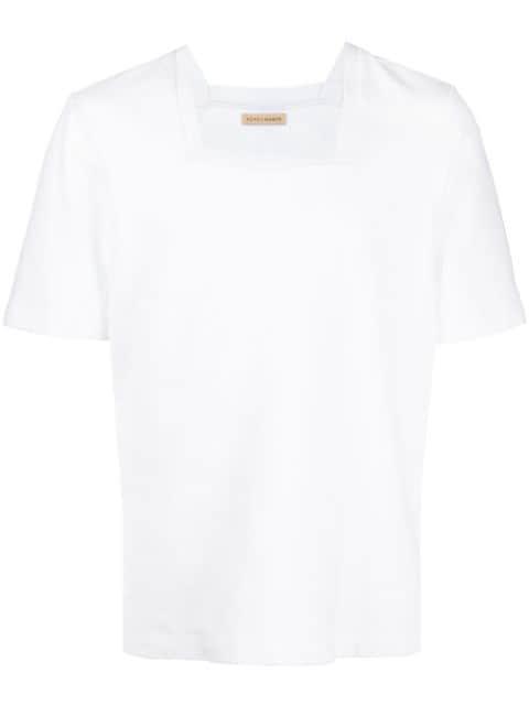 Terry square-neck T-shirt by ROMEO HUNTE