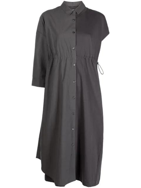asymmetric-sleeve shirtdress by ROMEO HUNTE
