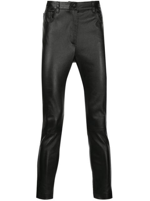 slim-fit leather trousers by ROMEO HUNTE