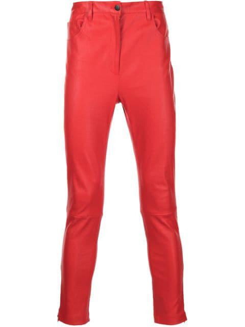 slim-fit leather trousers by ROMEO HUNTE